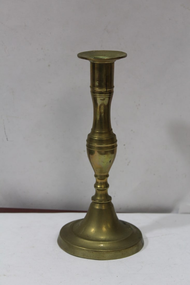 A Single Brass Candleholder - 3