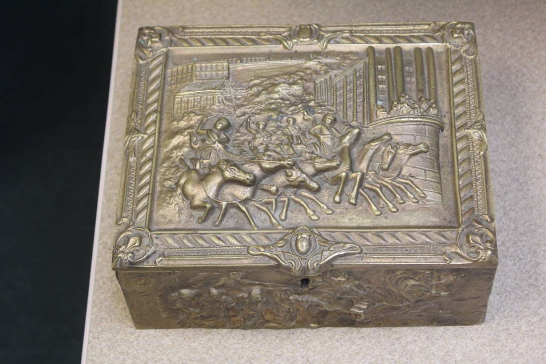 Antique Bronze or Brass Heavy Box - 2