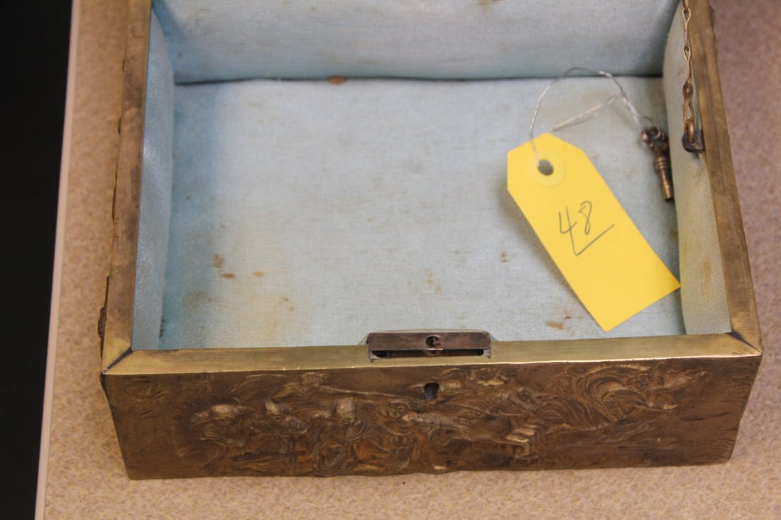 Antique Bronze or Brass Heavy Box - 3