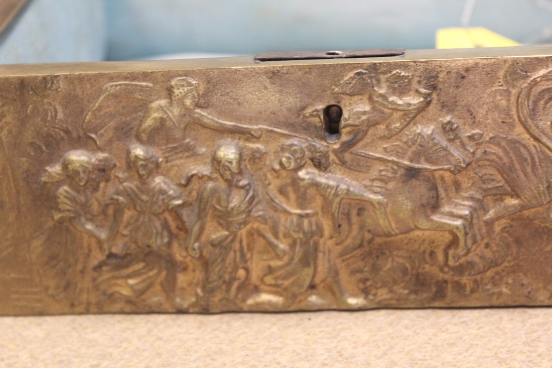 Antique Bronze or Brass Heavy Box - 5