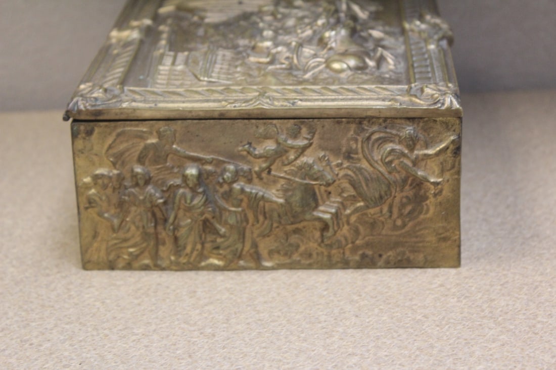 Antique Bronze or Brass Heavy Box - 8