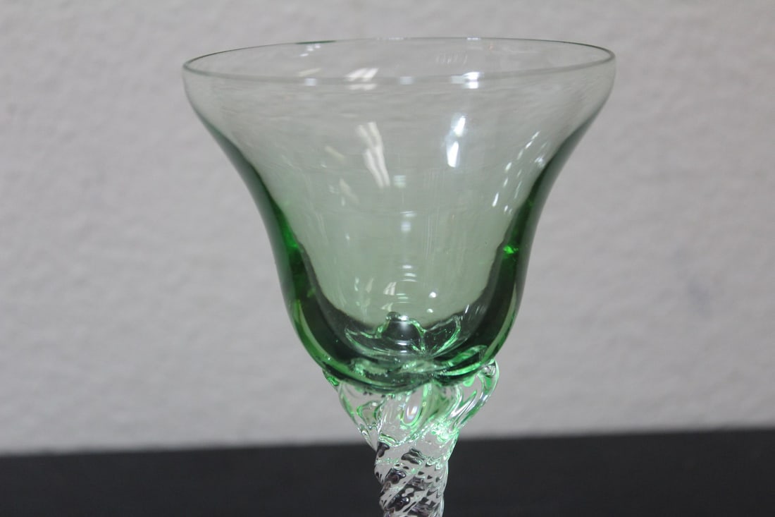 A Green Artglass Goblet - 2
