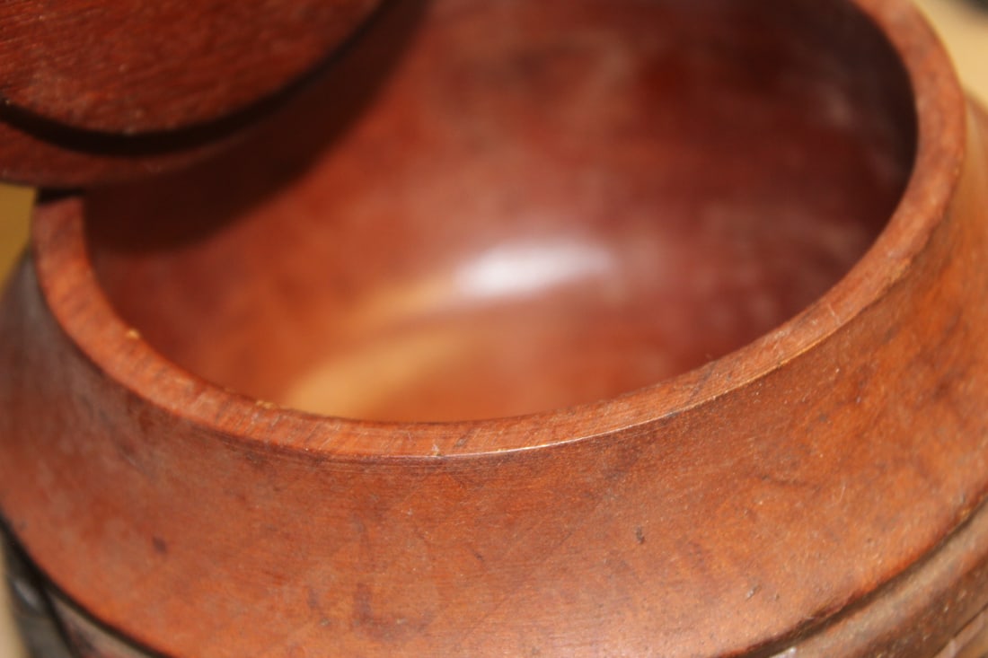 Signed Carved Wood Container - 5
