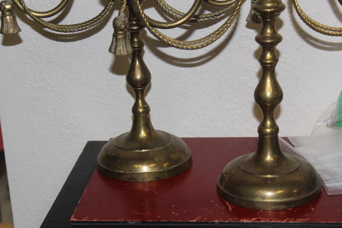 Pair of Brass Candle Holders - 4