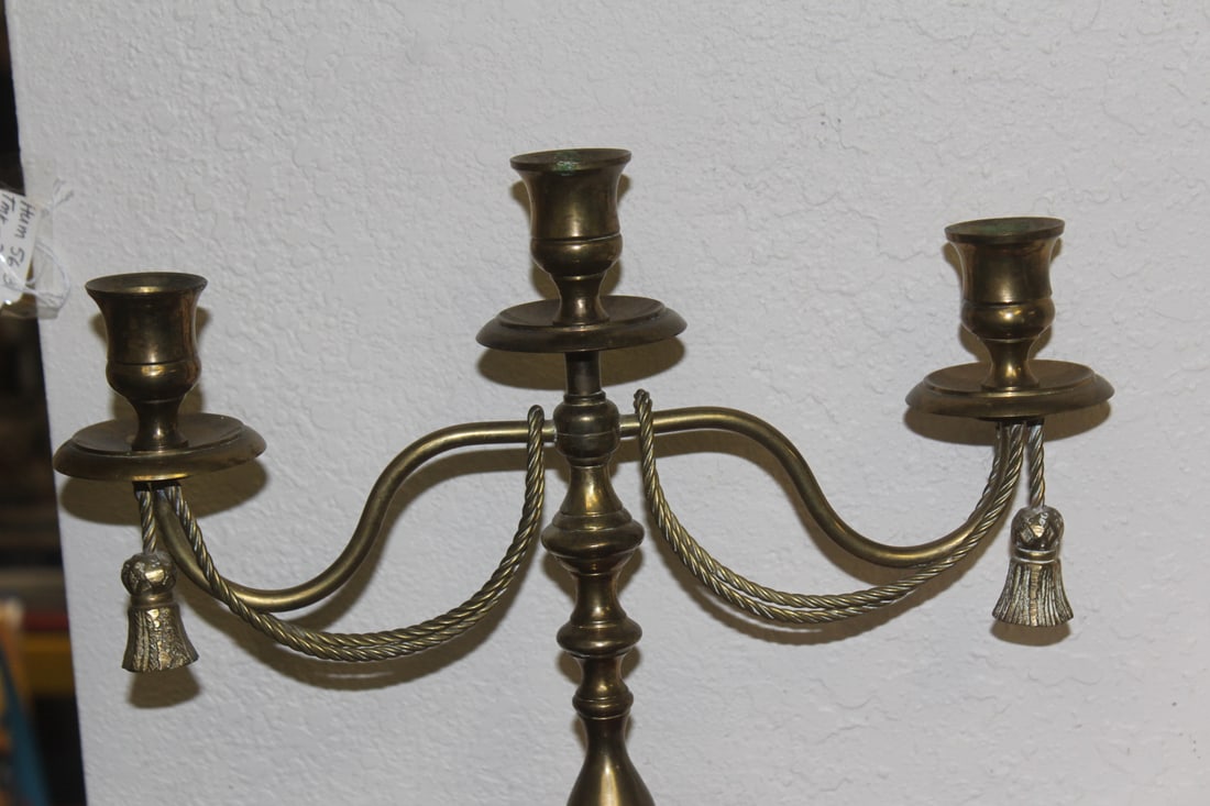 Pair of Brass Candle Holders - 5