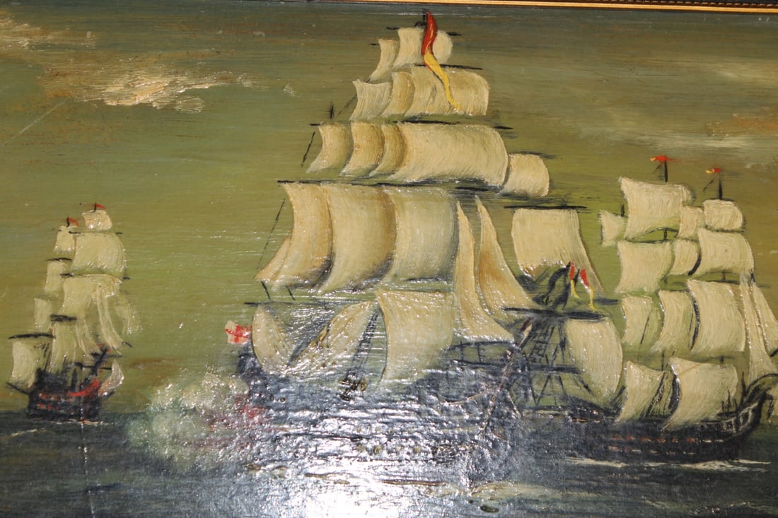 An Oil on Masonite Clippership - 2