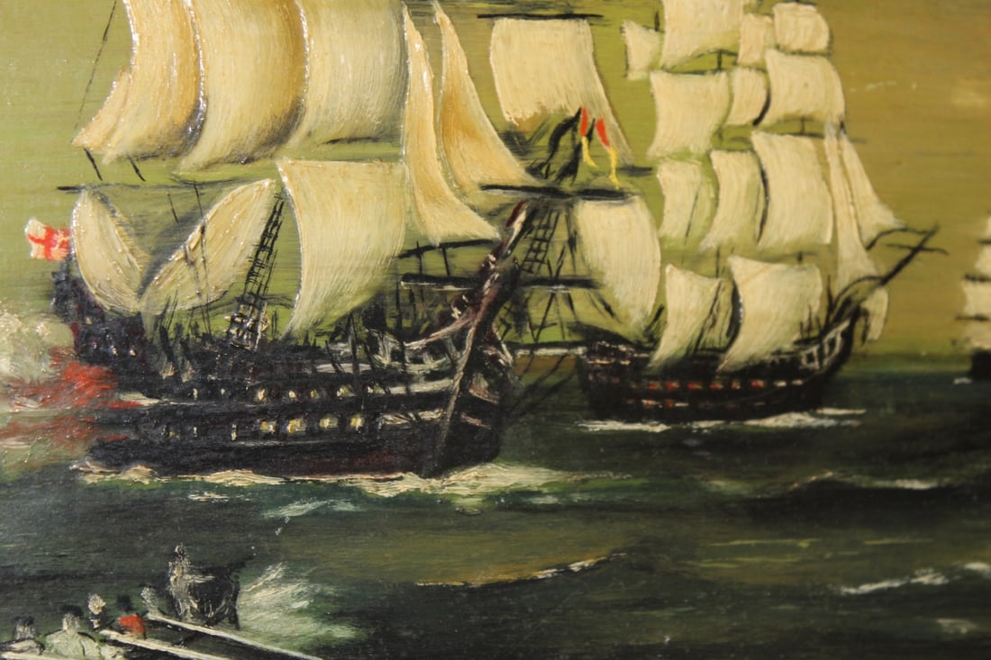 An Oil on Masonite Clippership - 3