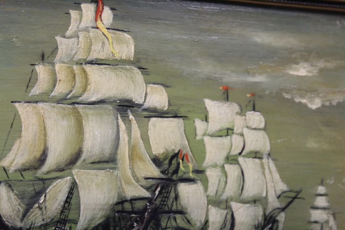 An Oil on Masonite Clippership - 5