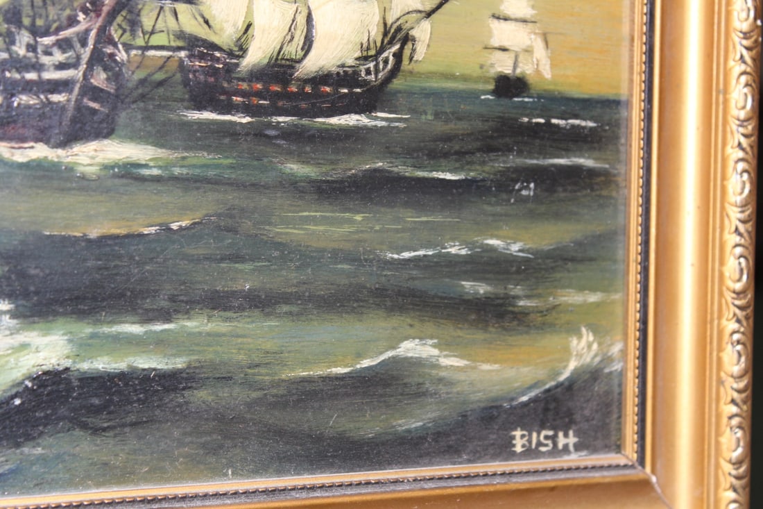 An Oil on Masonite Clippership - 6