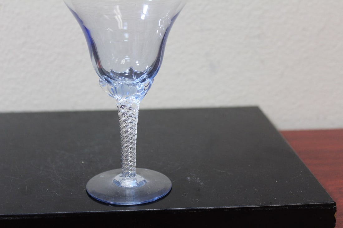 A Blue Artglass Goblet - 3