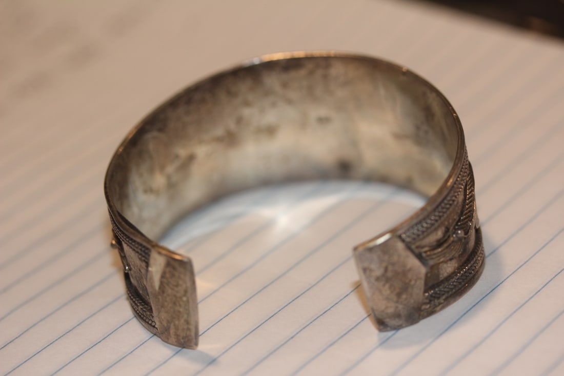 Sterling and Turquoise Bangle Bracelet - 4