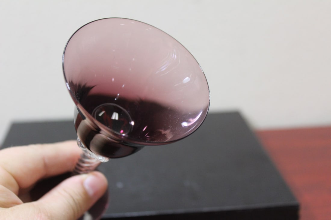 An Amethyst Artglass Goblet - 3