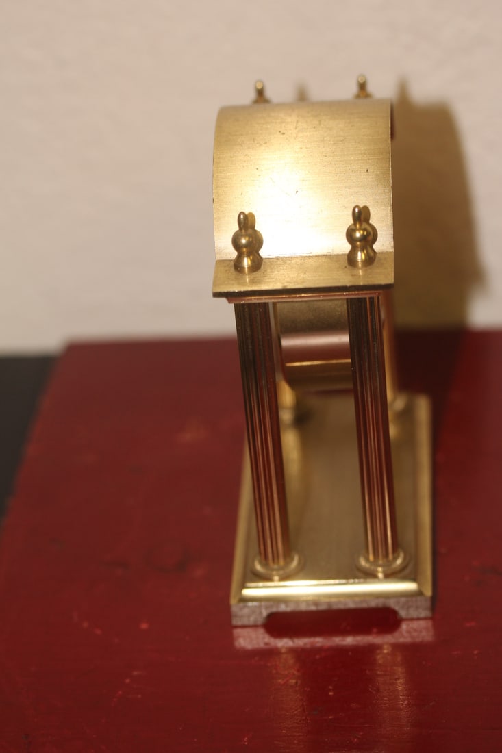 Swiza 8 Brass Coloumn Clock - 5