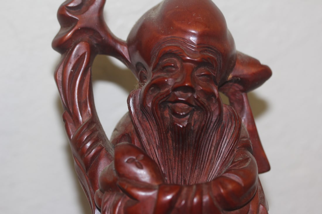 Vintage Chinese Box Wood Figurine - 2