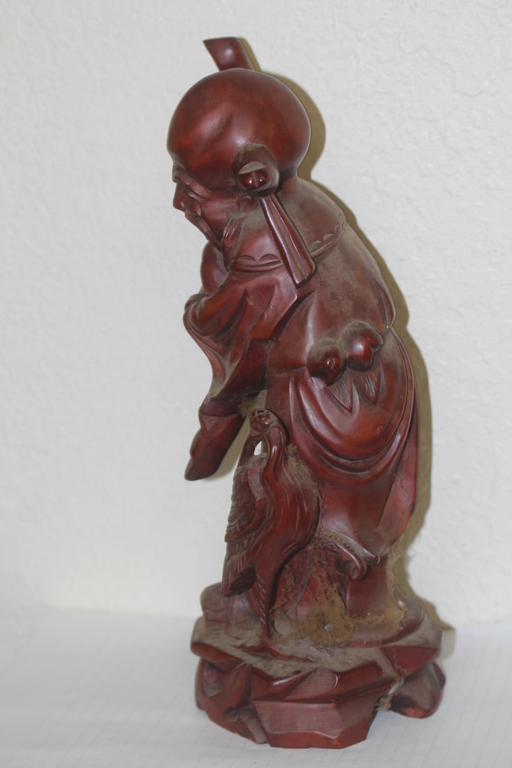 Vintage Chinese Box Wood Figurine - 6