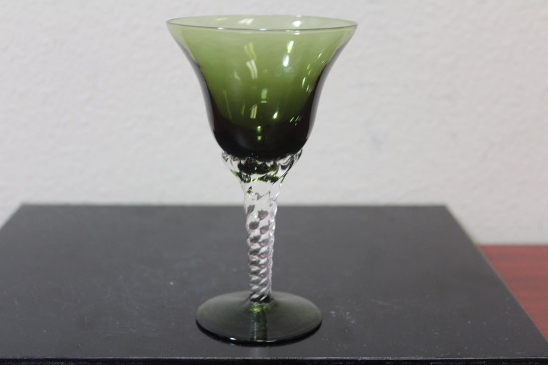 A Green Artglass Goblet - 2