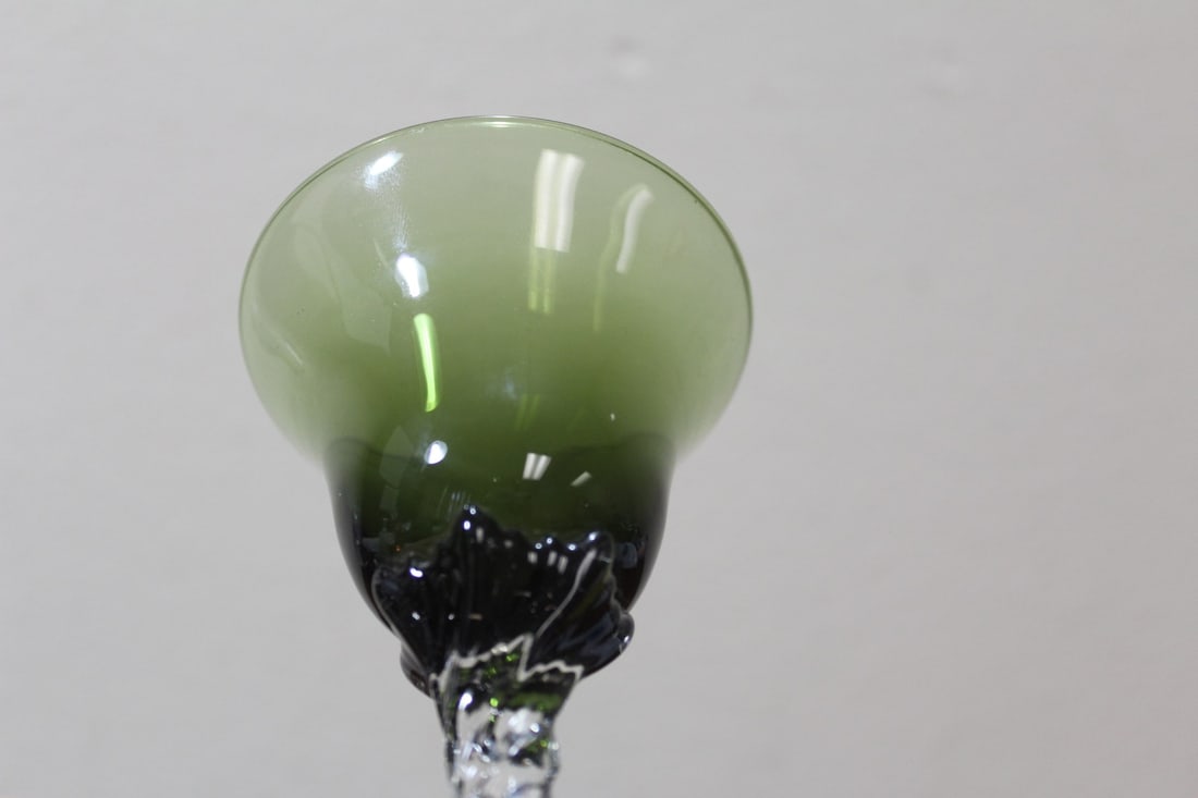 A Green Artglass Goblet - 3