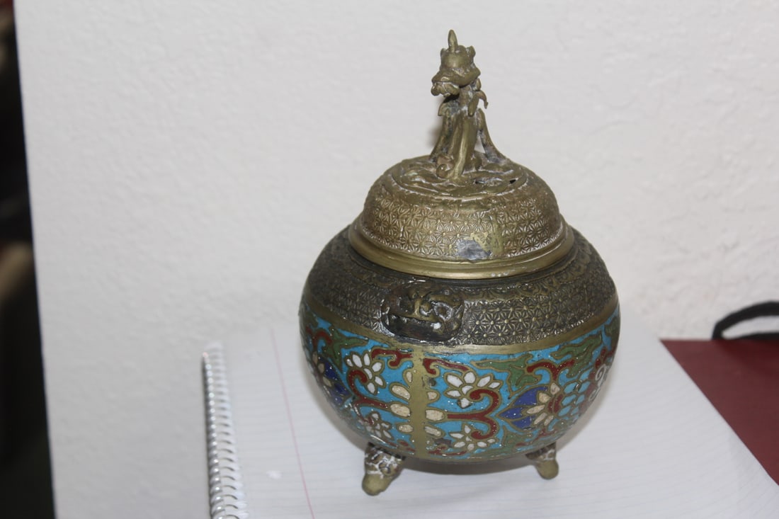 Antique Dragon Motief Cloisonne Censor - 2