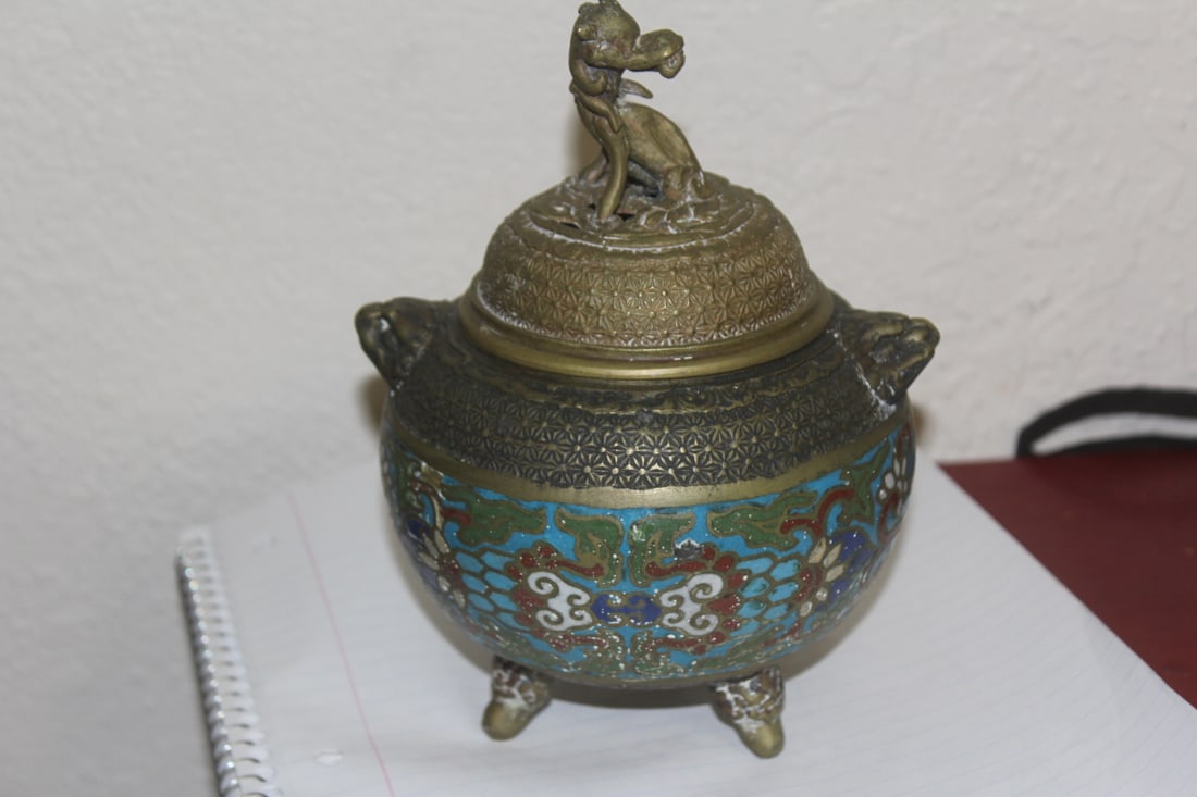 Antique Dragon Motief Cloisonne Censor - 4