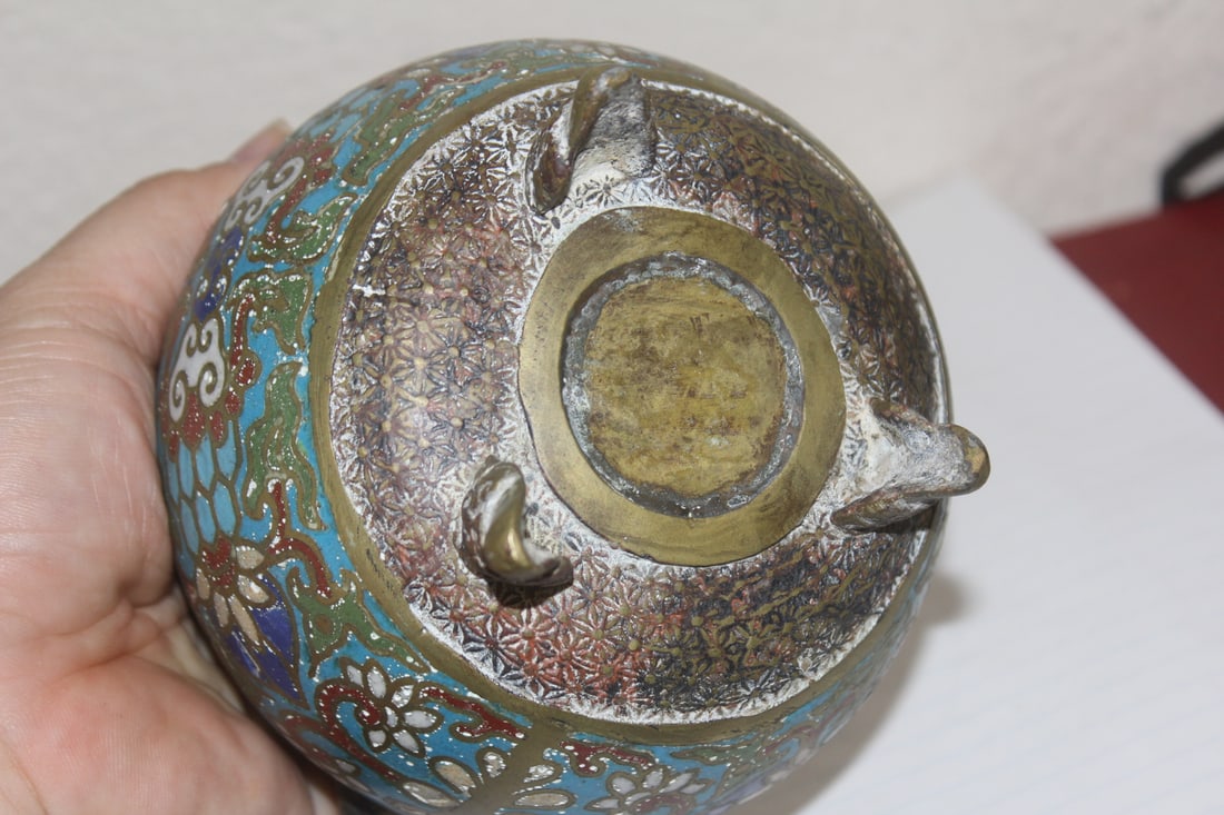 Antique Dragon Motief Cloisonne Censor - 6