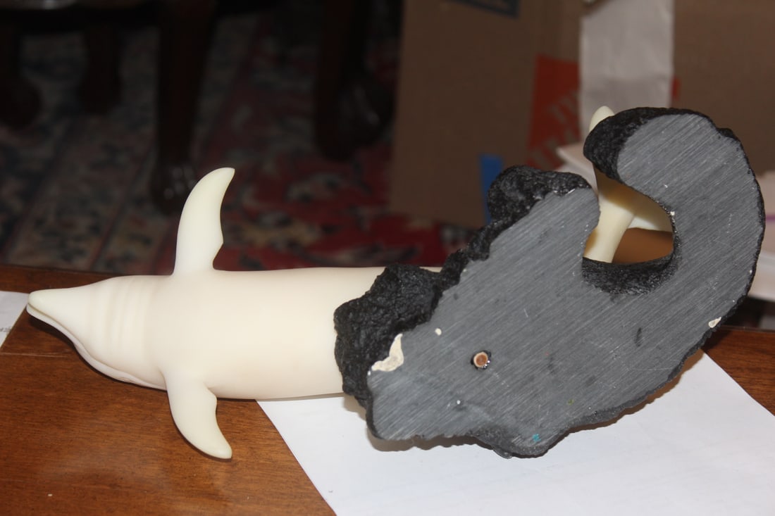 Lucite or Resin Dolphin on Stand - 4