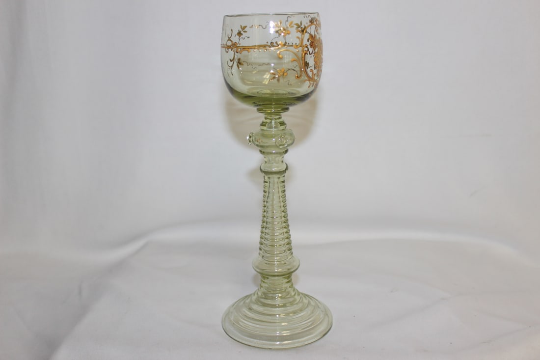 A Golted Goblet: please note: base chip, as found - 8 1/2" tall