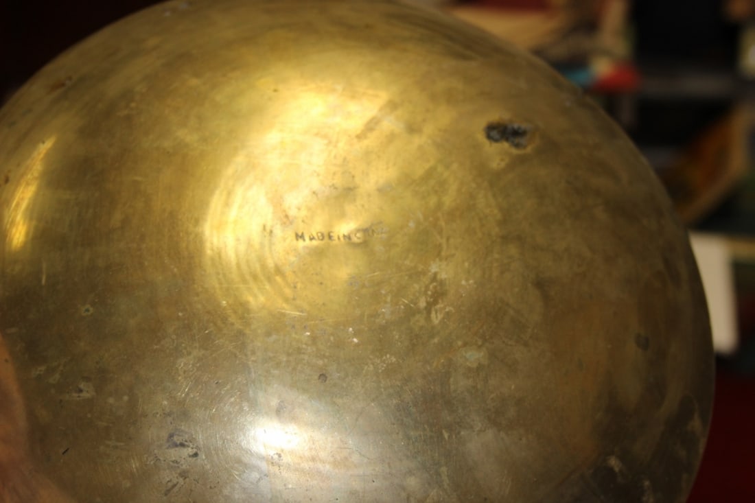 A Chinese Marked China Brass Plate/Bowl/Basin - 9