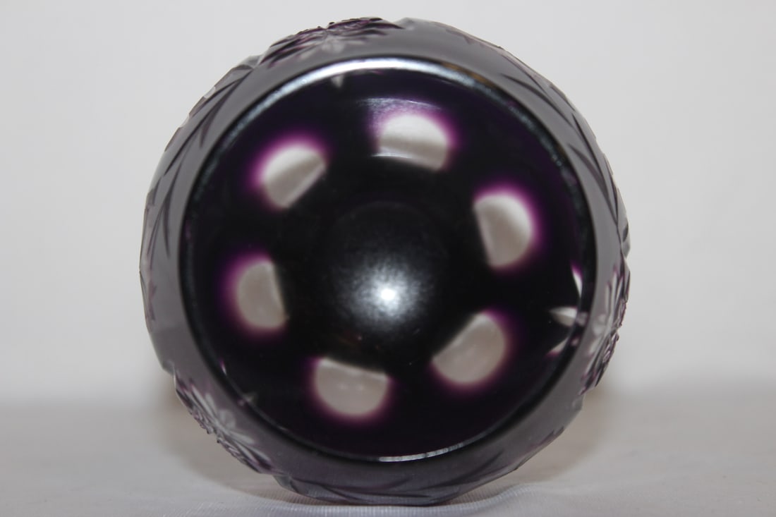 An Amethyst Cut Glass Goblet - 2