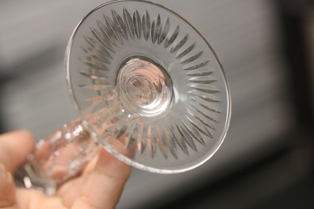 Amethyst Cut Glass Goblet - 5