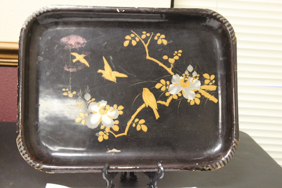 A Vintage/Antique Japanese Lacquer Tray: 16 1/4" x 12 1/4"