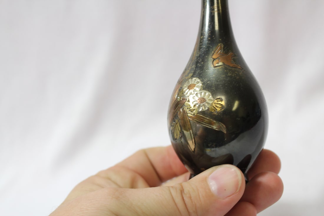 A Mixed Metal Japanese Vase - 5