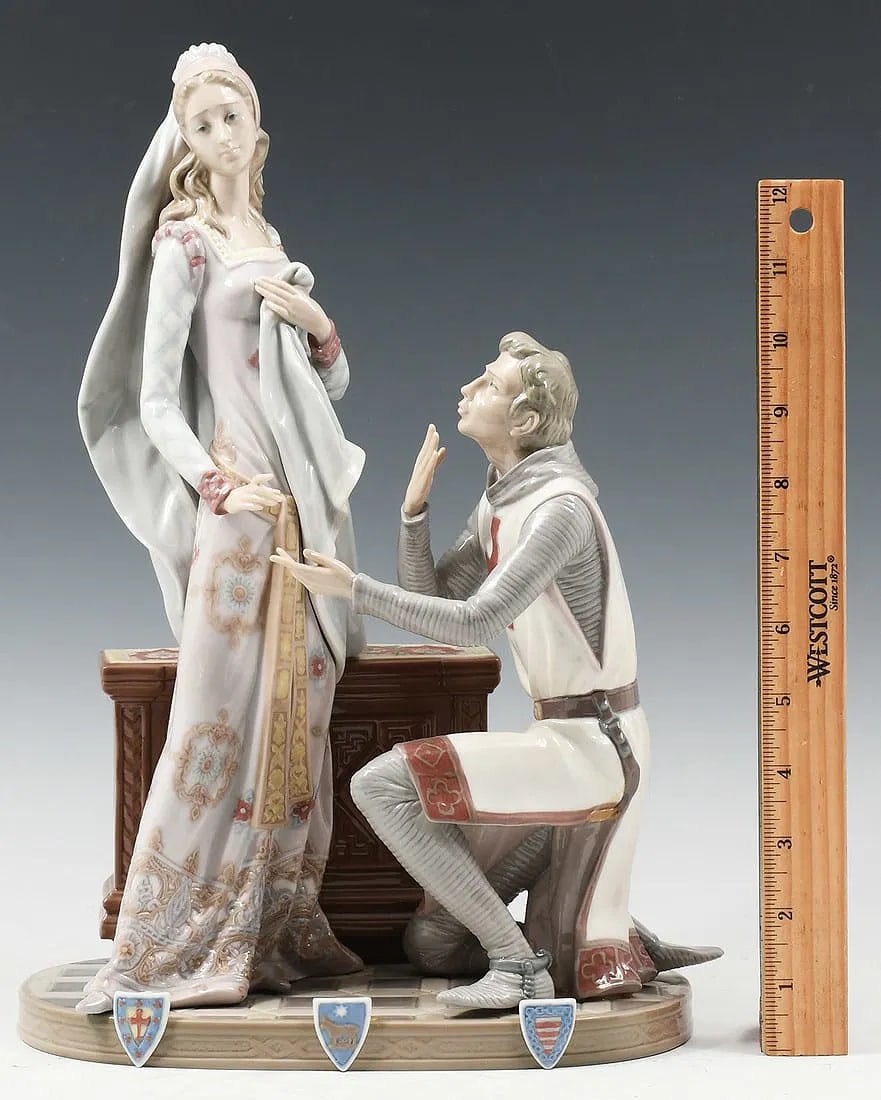 Lladro Grouping Camelot: number 1458 - limited edition of 3000 - retired in 1994 - by Salvador Furio - measures approximately 14 1/4" x 10 1/4" x 5 3/4"