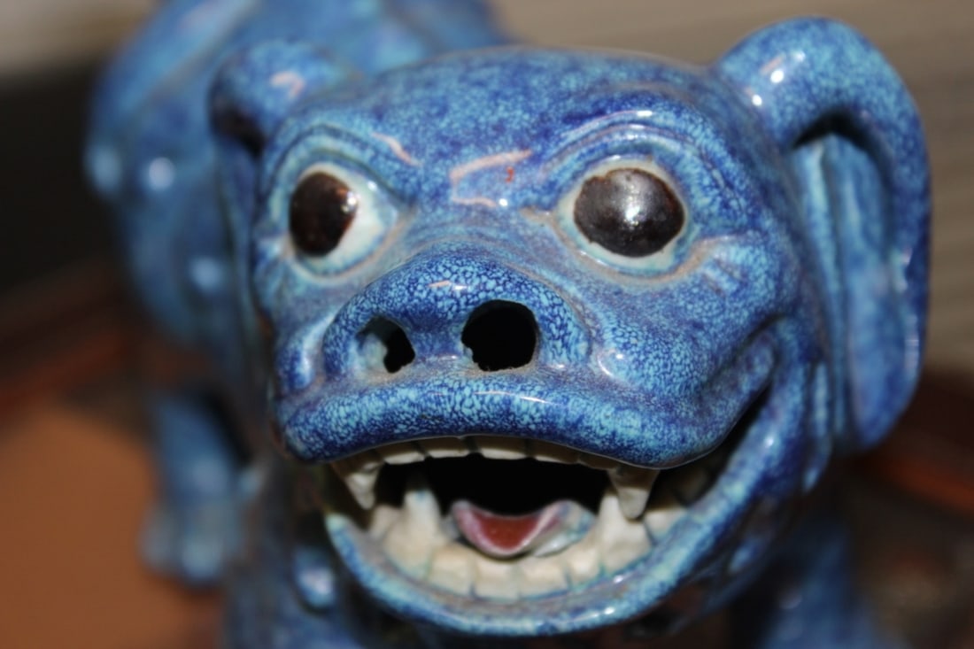 A Chinese Robins Egg Glazed Foo-Lion - 2