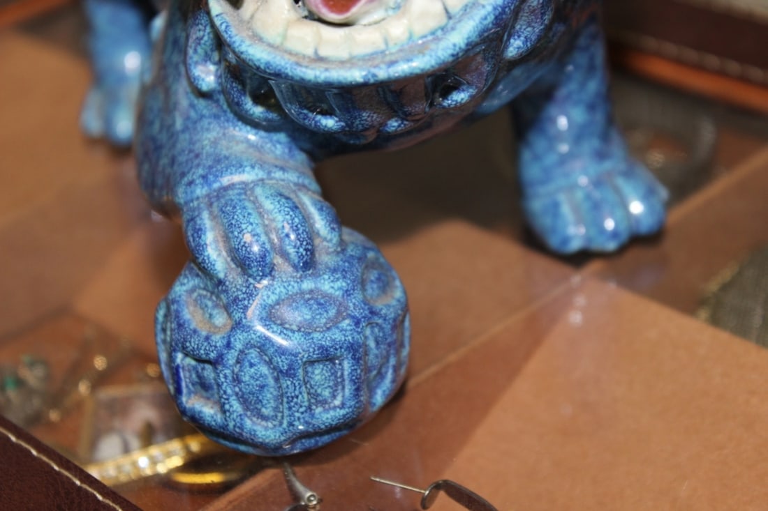 A Chinese Robins Egg Glazed Foo-Lion - 3