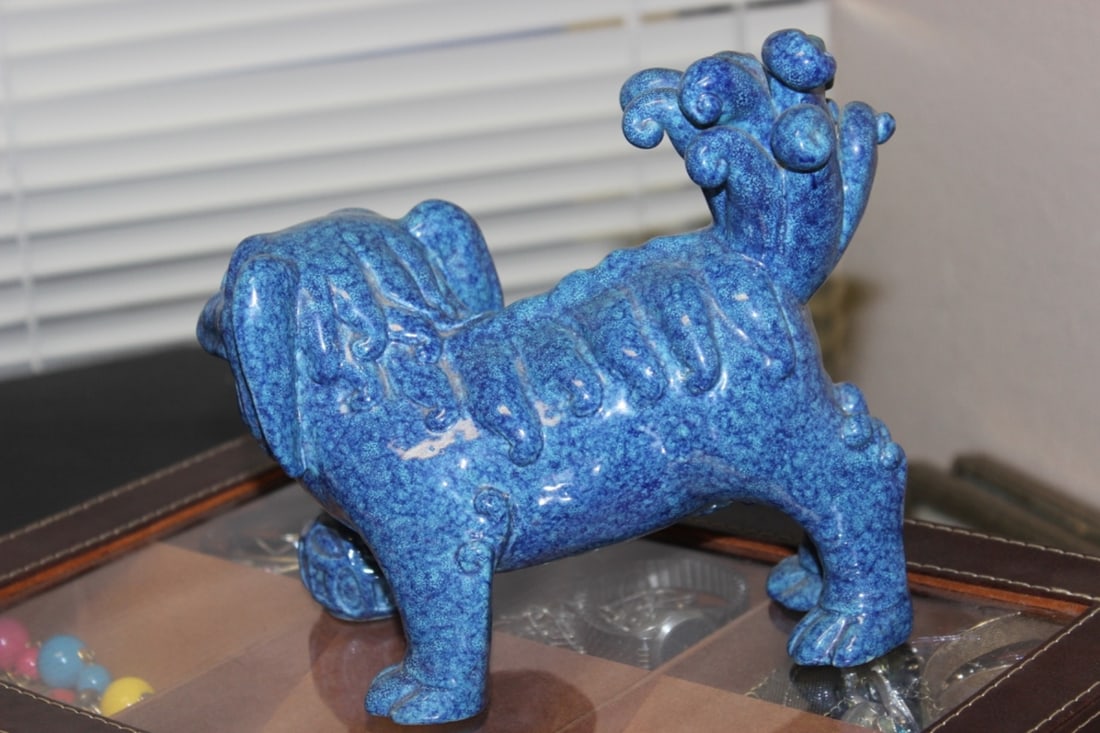 A Chinese Robins Egg Glazed Foo-Lion - 6