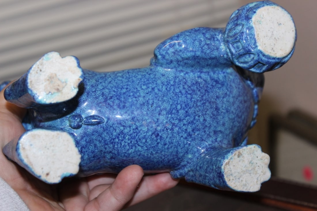 A Chinese Robins Egg Glazed Foo-Lion - 9