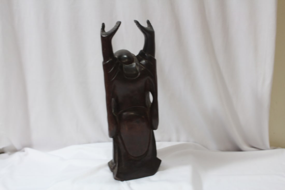 A Vintage Chinese Wooden Buddha - 6