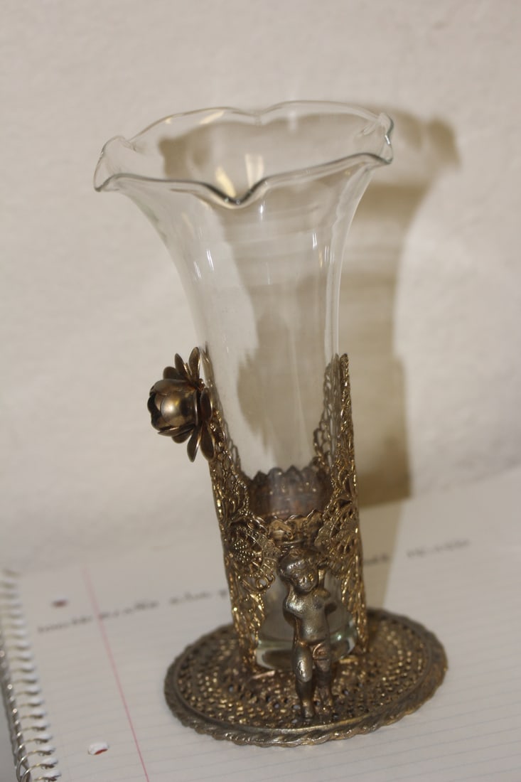 Gold Plated and Clear Glass Vase - 2