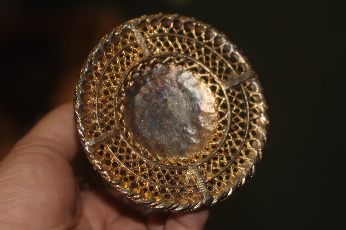 Gold Plated and Clear Glass Vase - 4