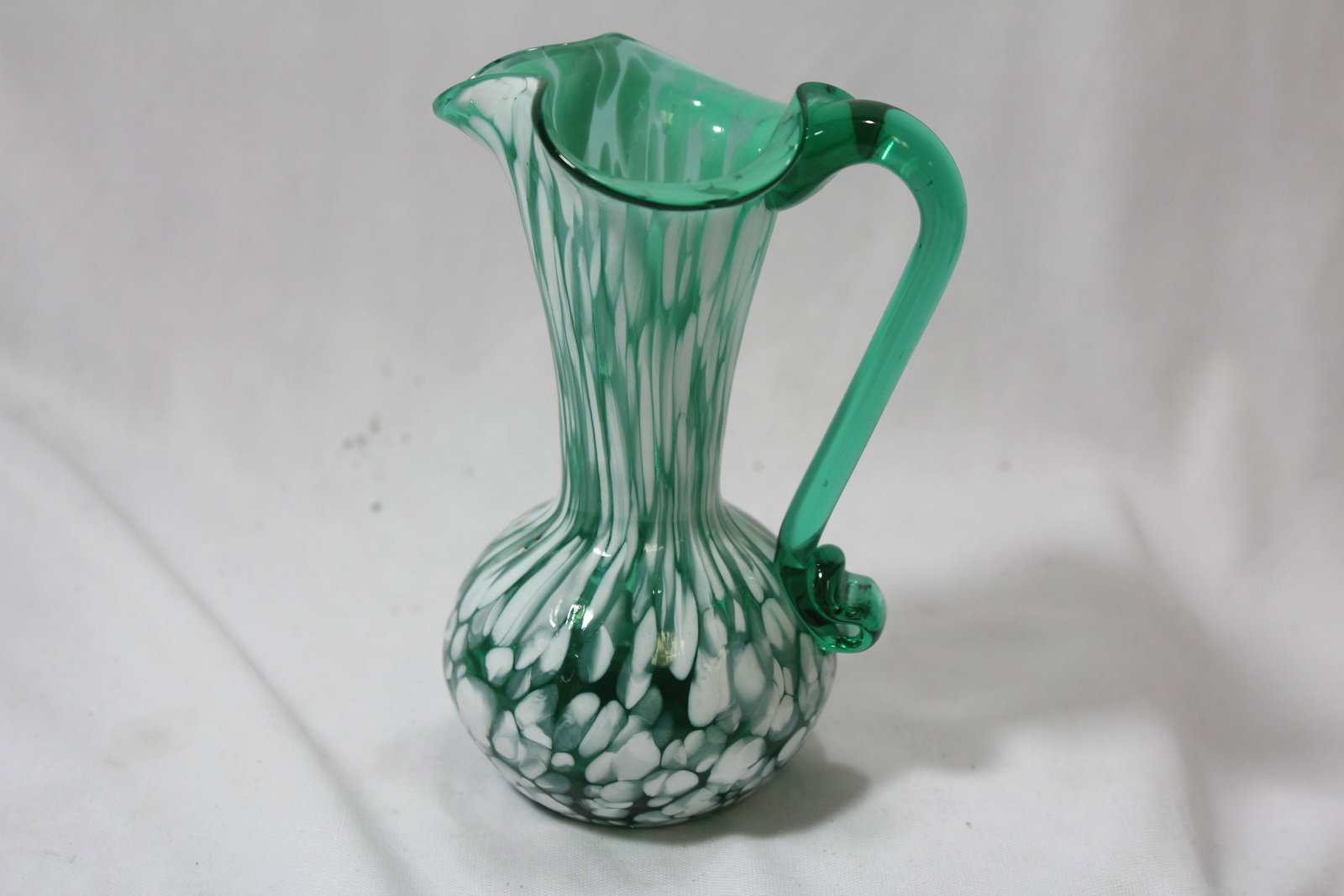Blown Art Glass Ewer: 5 1/8" tall
