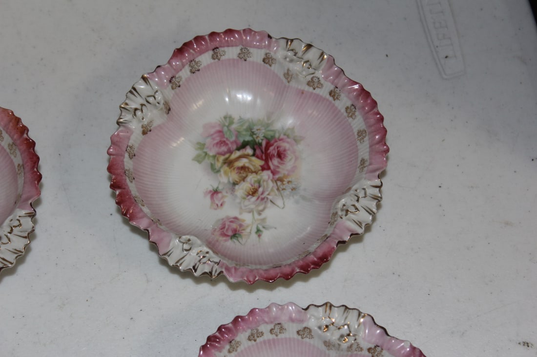 Antique RS Prussia Rose Berry Bowls - 4