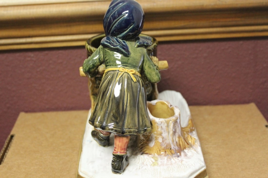 A Signed Pottery Figurine - 5