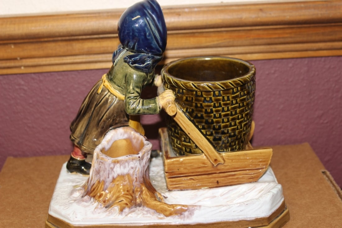 A Signed Pottery Figurine - 7