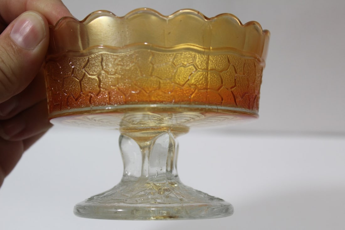 A Carnival Glass Stem Bowl - 7