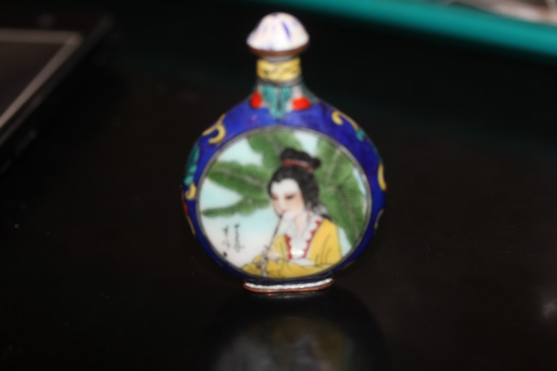 Chinese Enamel on Copper Snuff Bottle (1 of 8)