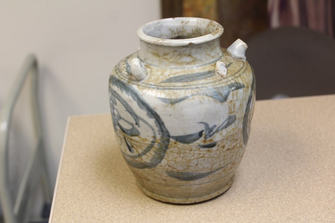 Antique Chinese Blue and White Wine Jug - 2