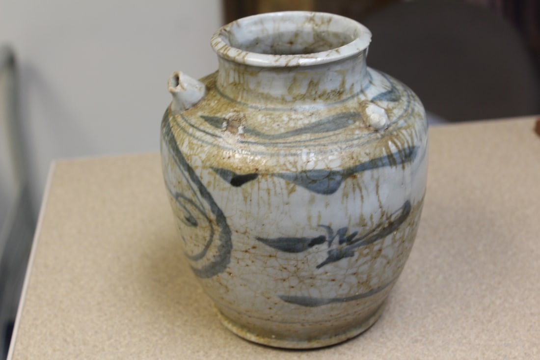 Antique Chinese Blue and White Wine Jug - 4