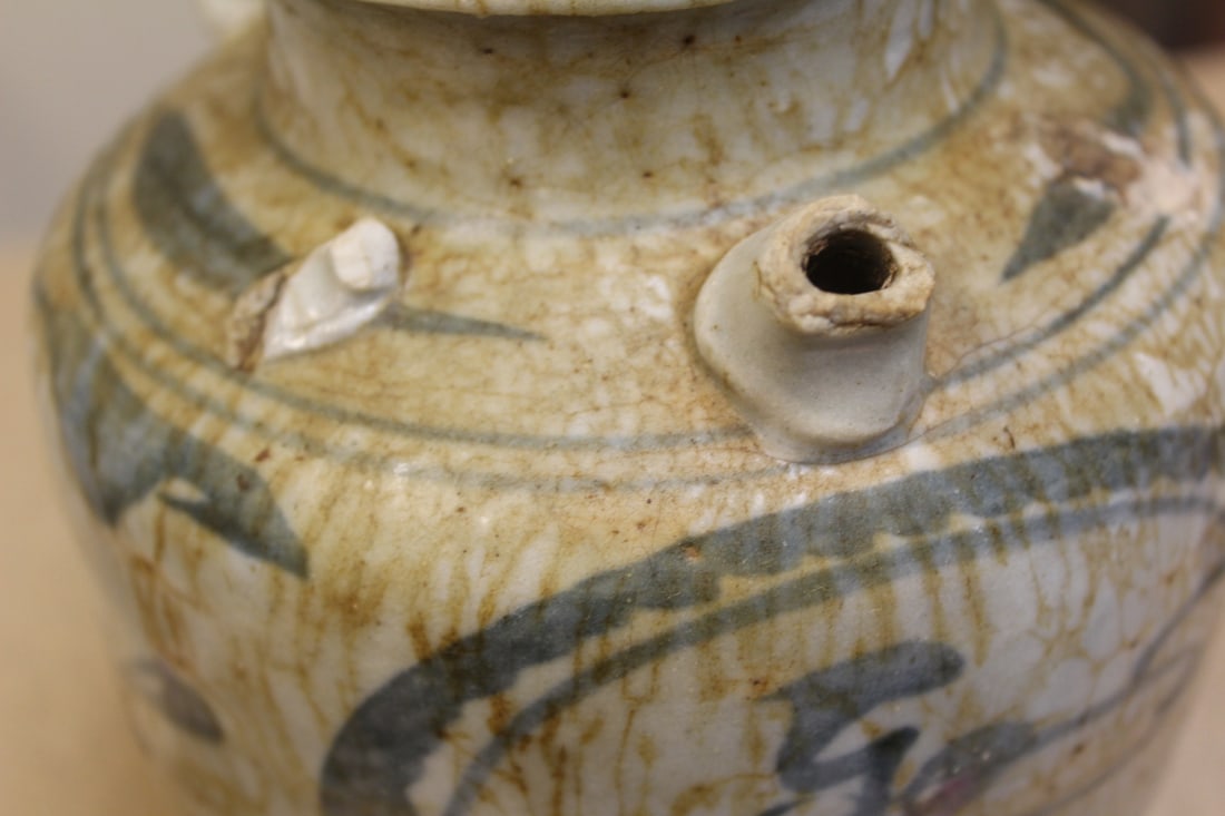 Antique Chinese Blue and White Wine Jug - 6