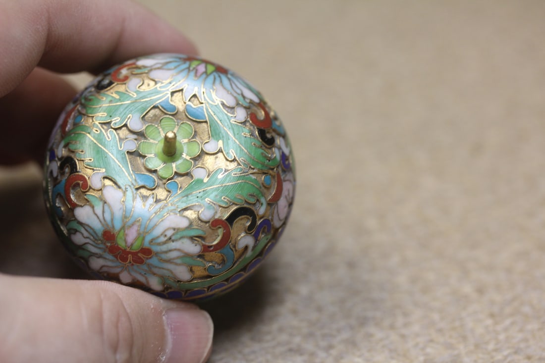 Apple Form vintage Cloisonne Trinket Box - 2