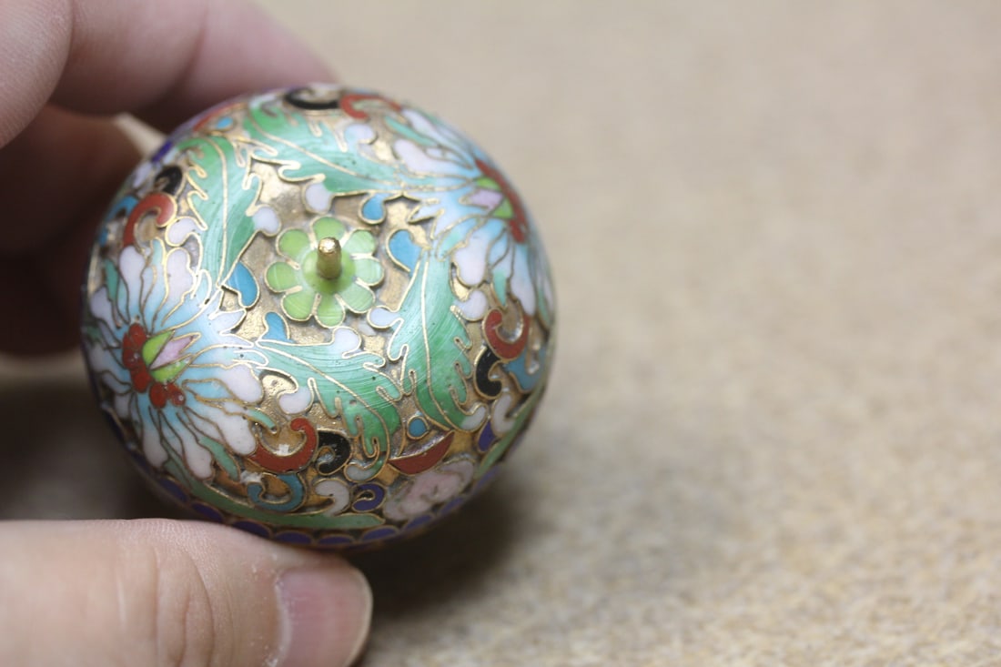 Apple Form vintage Cloisonne Trinket Box - 6
